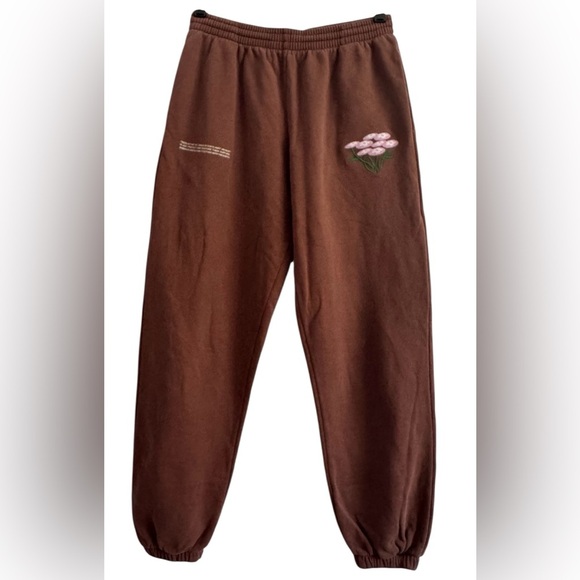 Pangaia Vandy the Pink Brown Jogger Hoodie Oversized Embroidery Set Size Small - Picture 3 of 12